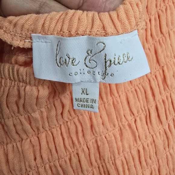 Love & Piece Straight Midi Dress Summer Lace Sleeve Vacation Flup Edge Size XL - Picture 7 of 16